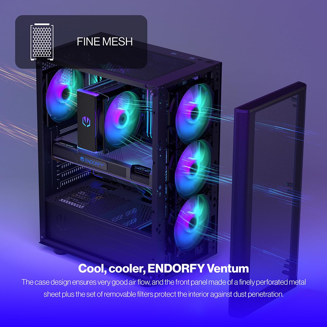 Caja Para PC ENDORFY Armis 100 Solid ATX Compacta - Ventilador 120 Mm Incluido, GPU Hasta 335 Mm, USB Frontal