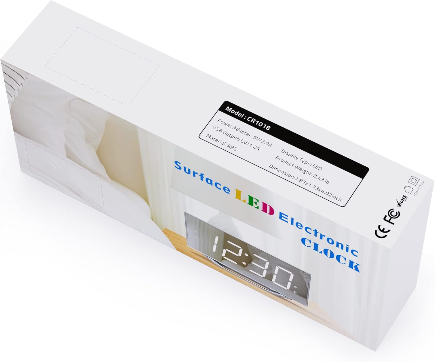 Digital Alarm Clock Large Display, 8.7" LED Mirror Electronic Clocks with 2 USB Charger Ports, Loud Alarm Clock for Heavy Sleepers,Snooze Dual Alarm Dimmer, Modern Desk Clock for Bedrooms Teens Adults Silver