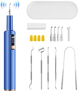 OXRMAK Ultrasonic Plaque Remover for Teeth: 6-in-1 Dental Kit with LED Light, 4 Heads, Gum Protection, Rechargeable & Waterproof