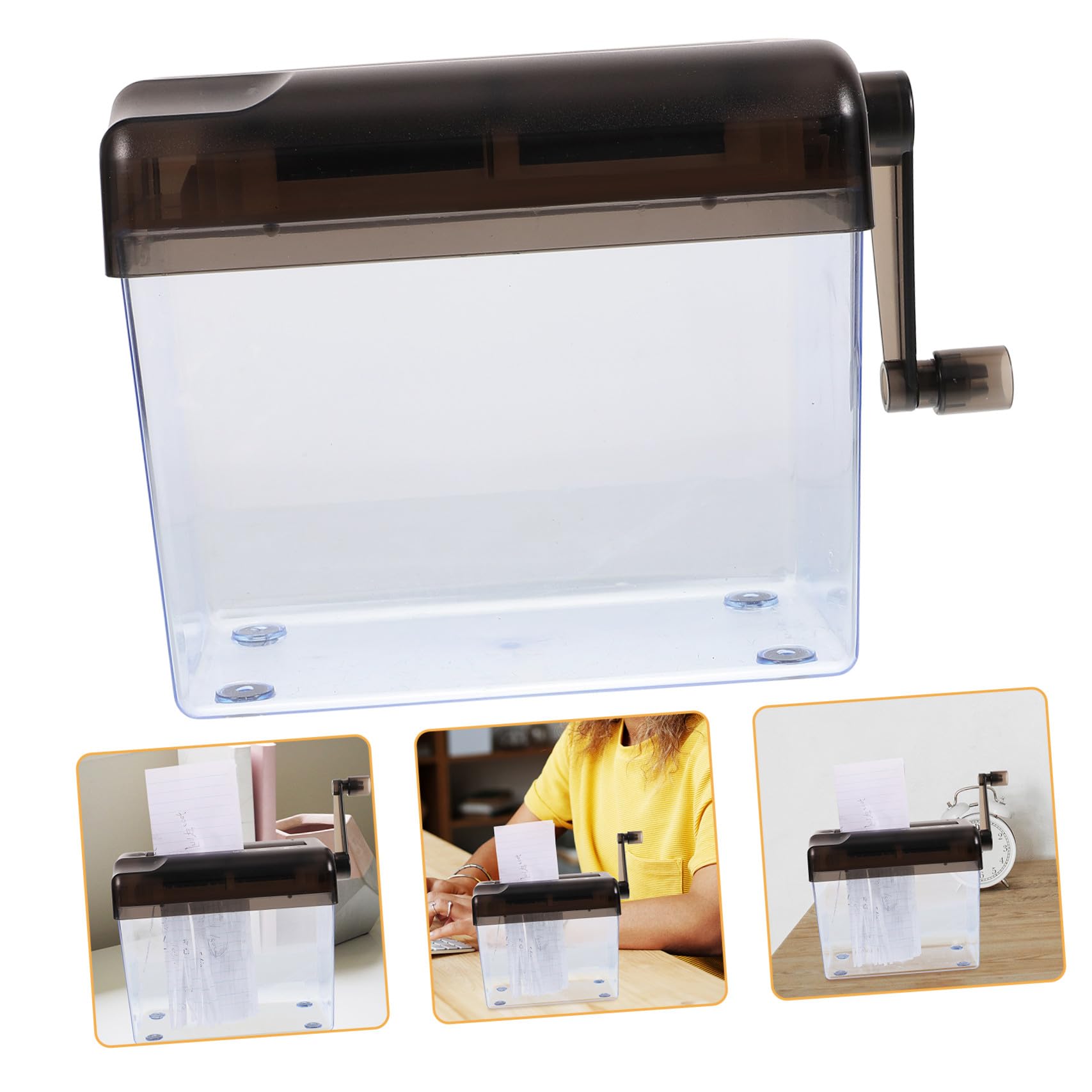 Homoyoyo Distruggidocumenti Manuale Portatile per Uso Familiare Protezione Secondaria File, Materiale Abs Resistente e Design Semplice per Scrivania Ufficio e Casa