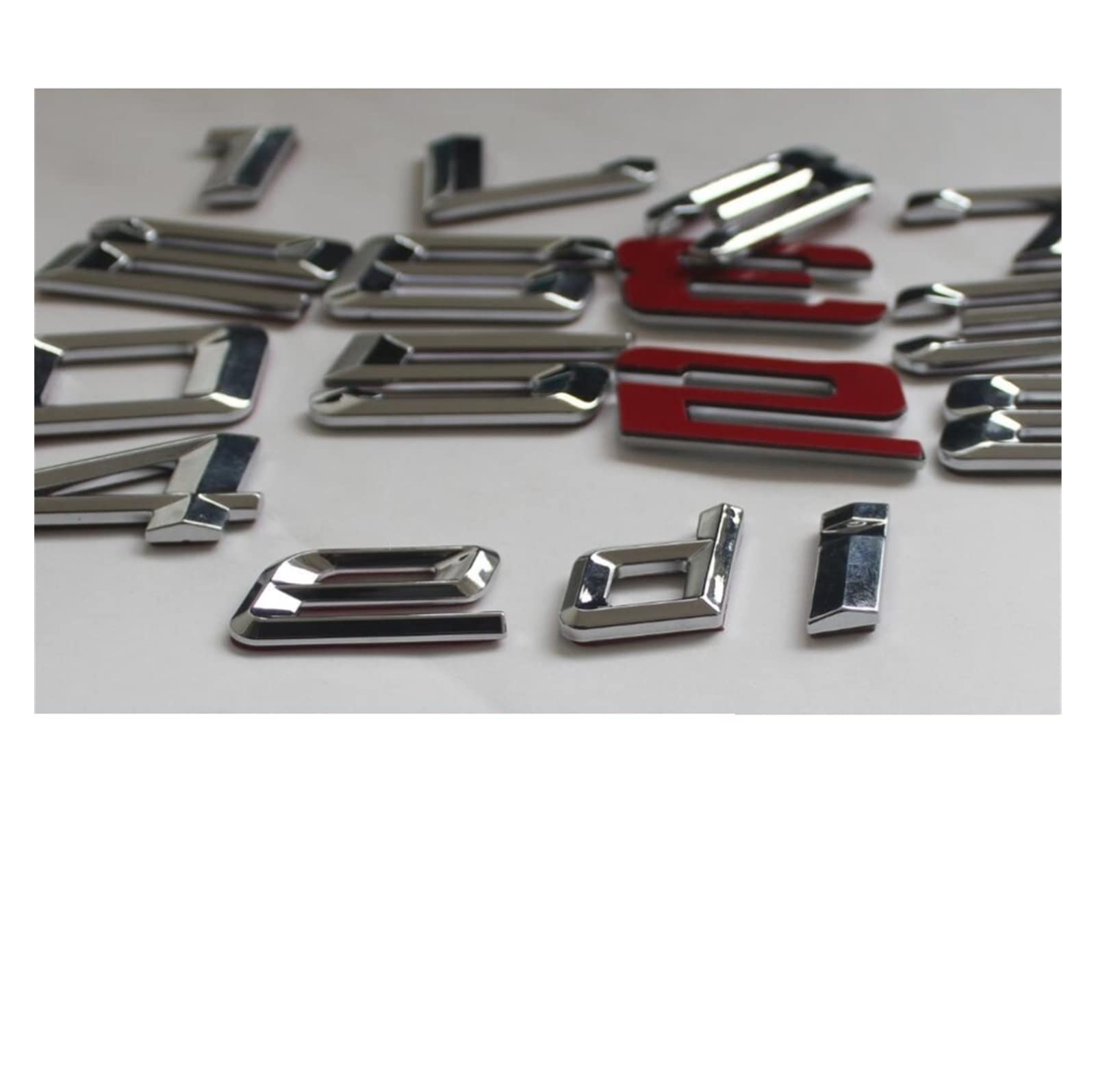 Argent Brillant Chrome Abdos Numéro Lettres Word Word Voiture Badge Emblem Lettre Sticker Decal Compatible for BMW 7 Série 750i Logo de Voiture