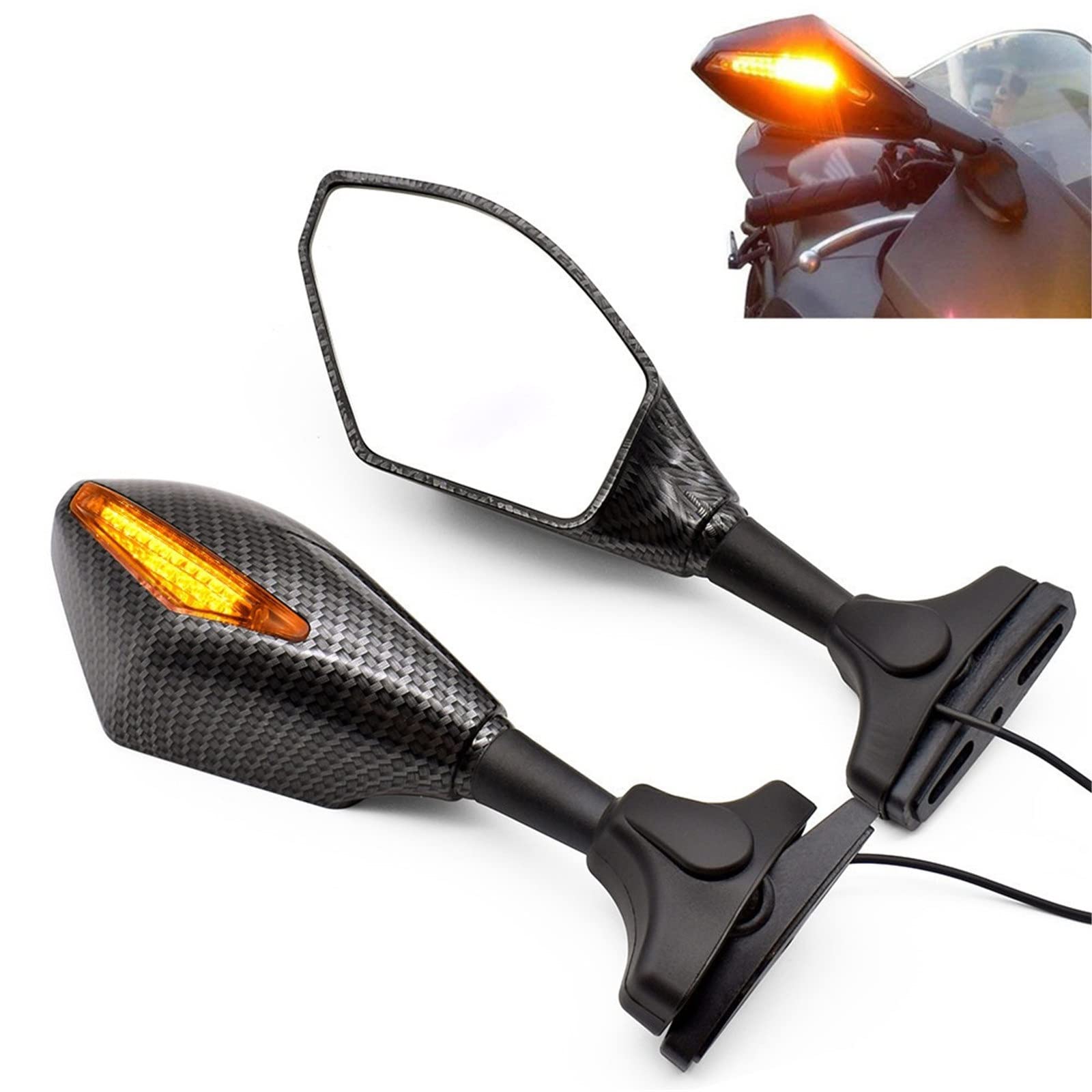 ZUWEPO Motorcycle LED Turn Signals Indicator Light Side Mirrors