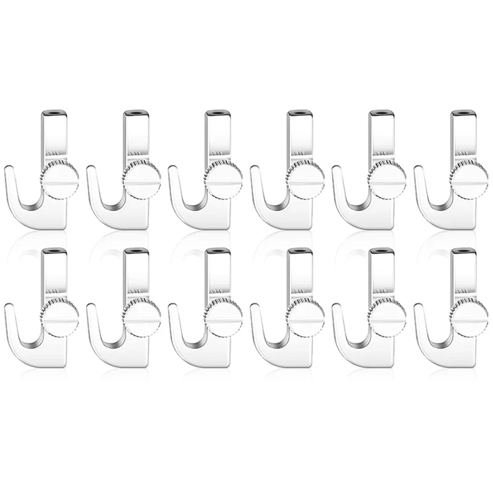Gwyzax One Color Adjustable Picture Hanging Wire 12 Pcs Adjustable Picture Rail Hooks, For Gallery Exhibition