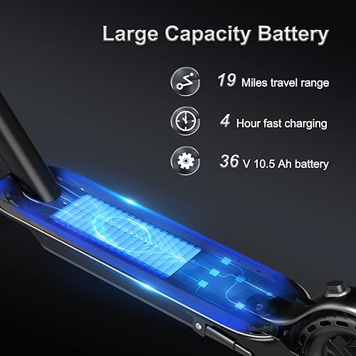 Miniatura 4 de Aovowheel ES7 Scooter eléctrico para adultos neumáticos sólidos de 85 pulgadas motor de 350 W rango de 25 millas scooter eléctrico plegable de 17