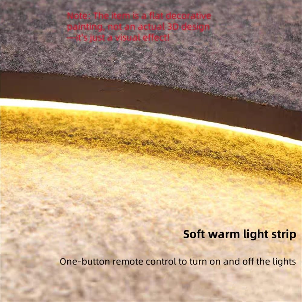 Decoración de Pared 3D, Cuadro de Pared con visión 3D y Luces, Cuadro Moderno para Colgar en la Pared, con Fuente de alimentación enchufable y LED de Alivio, para Entrada y Sala de