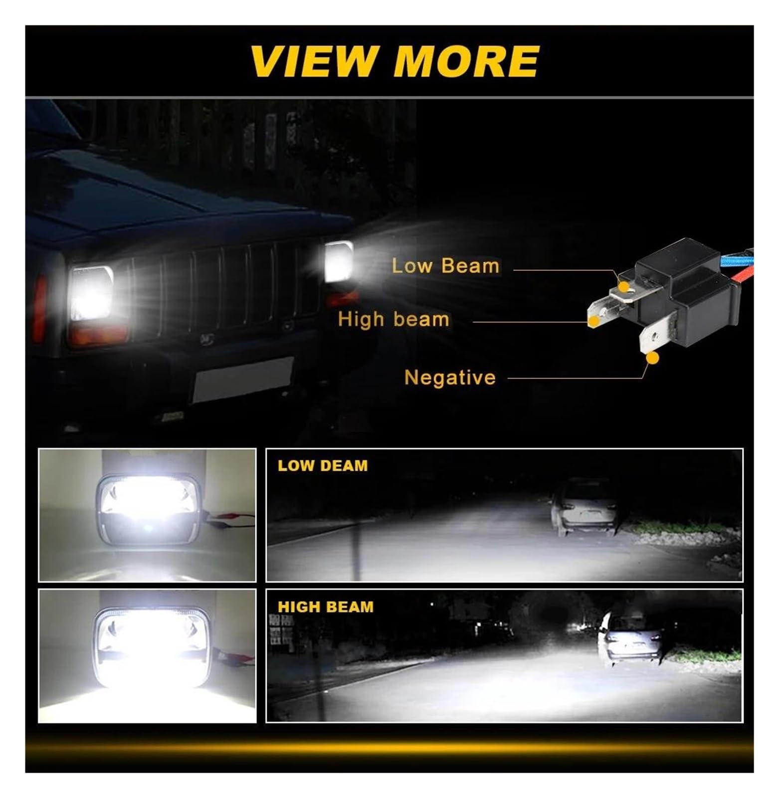 Faro Principale Auto Fari Quadrati Da 5X7 Pollici Lampada Auto A LED Fuoristrada Per Jeep Per Cherokee XJ Per Wrangler YJ Fascio Alto/basso Faro Quadrato A Led Per Auto Fanali Anteriori ( Size : 1 pz