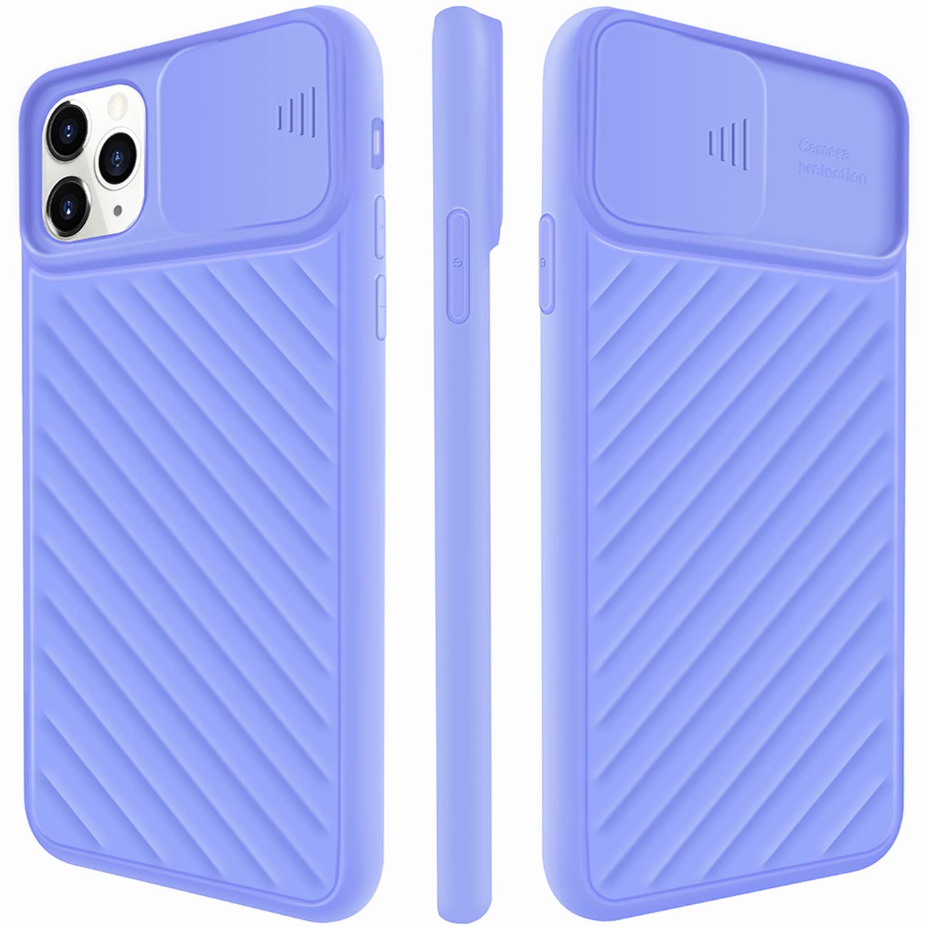 WeiYun Camera Cover Case for iPhone 11 Pro Max, [Camera Protection] [Upgraded Soft Silicone] Slide Camera Lens Protector Shockproof Non-Slip Anti-Scratch Protective Case for Apple iPhone 11 Pro Max