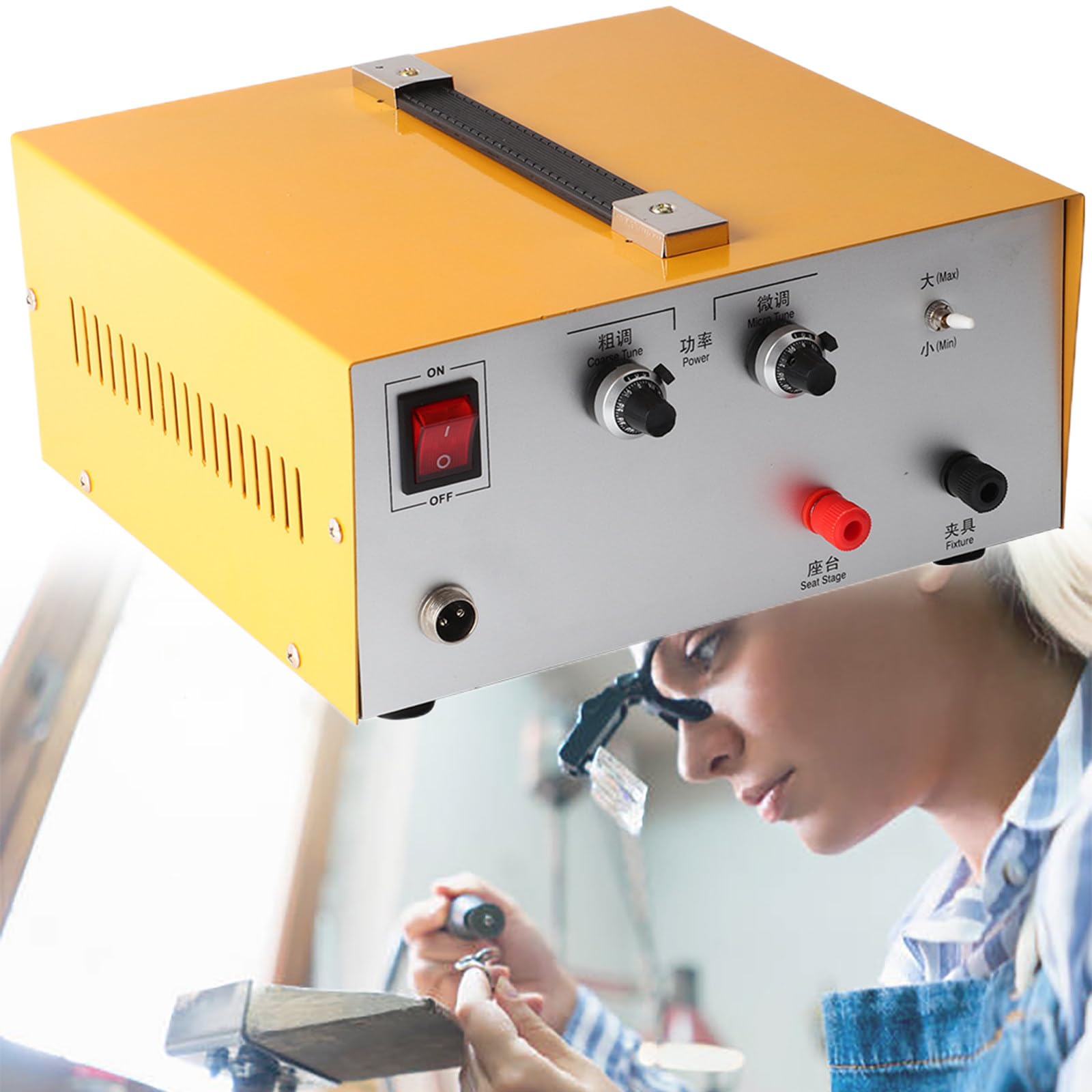 Soldador por Puntos para Joyería de 80 A, Soldador por Puntos de Pulso para Joyería, Equipo de Soldadura Eléctrica, Máquina de Soldadura para Hacer y Reparar Joyas