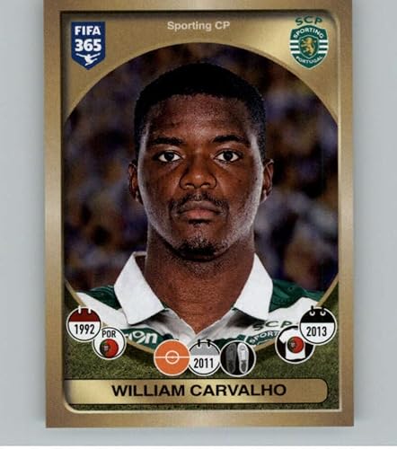 Miniatura 1 de 2016-17 Panini FIFA 365 Stickers #40 William Carvalho Sporting Clube de Portugal Official Soccer Album Sticker in Raw (NM or Better) Condition