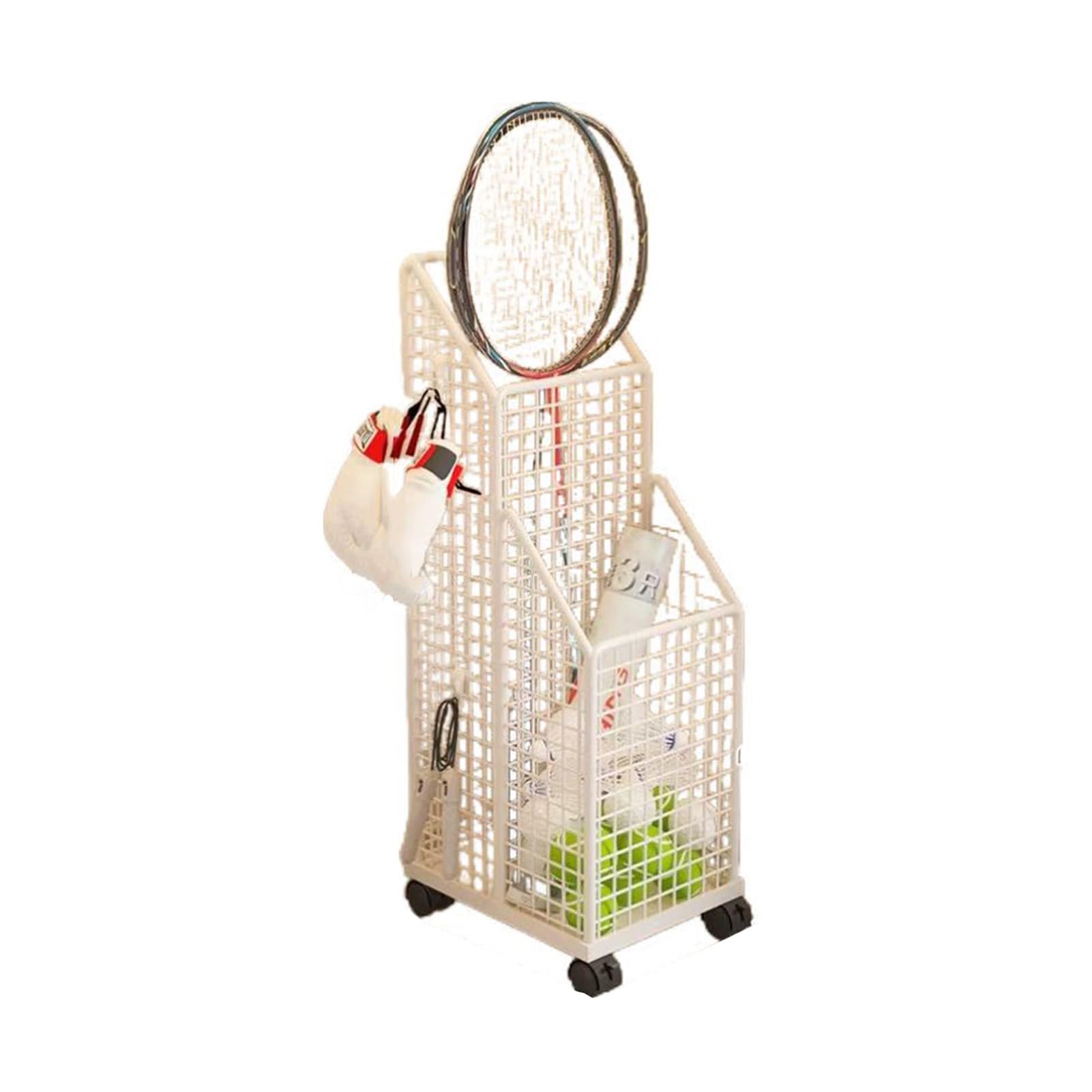 Porta Racchette da Tennis, Supporto per Racchette da Tennis con Ruote, Supporto per Tappetino da Yoga, per campi di Allenamento e stadi.