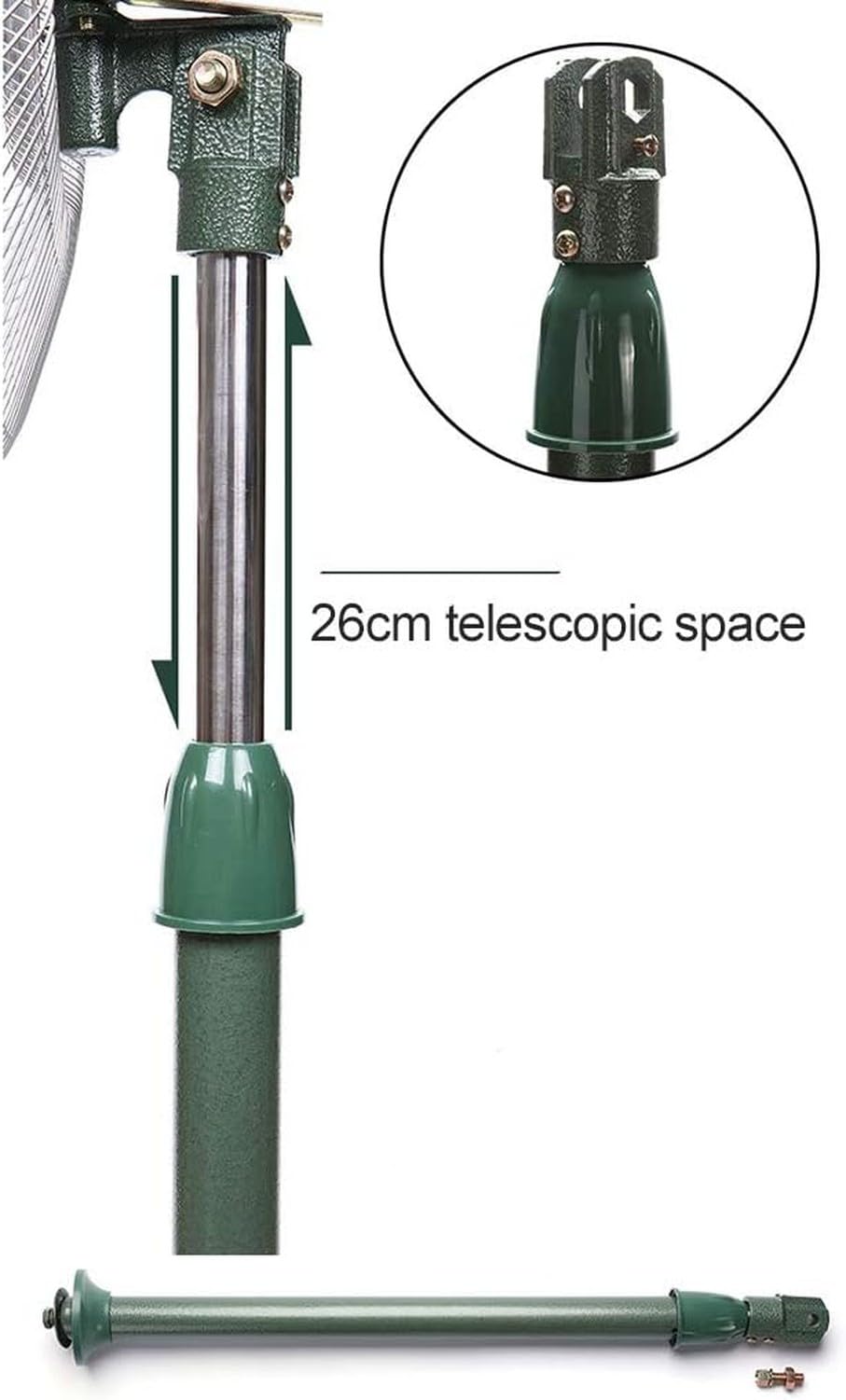 Przemysłowy wentylator stojący, 45 cm 3-łopatkowy, cichy, wentylator podłogowy z regulacją prędkości, sterowanie mechaniczne do warsztatu, hali, garażu