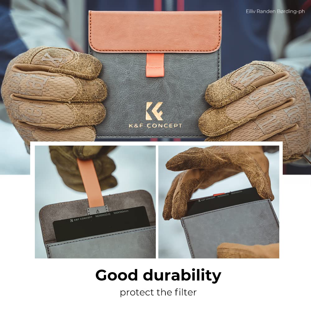 K&F Concept Filtre ND1000 Carré 100 X 100 mm et Porte Filtre avec 8 Bagues Adaptateurs Inclus pour Objectif Appareil Photo