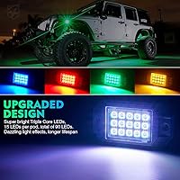 Vista 2 de Xprite - Kit de luces LED RGB bluetooth con controlador RF, luces neón multicolor intermitentes que sincronizan con la música para vehículos