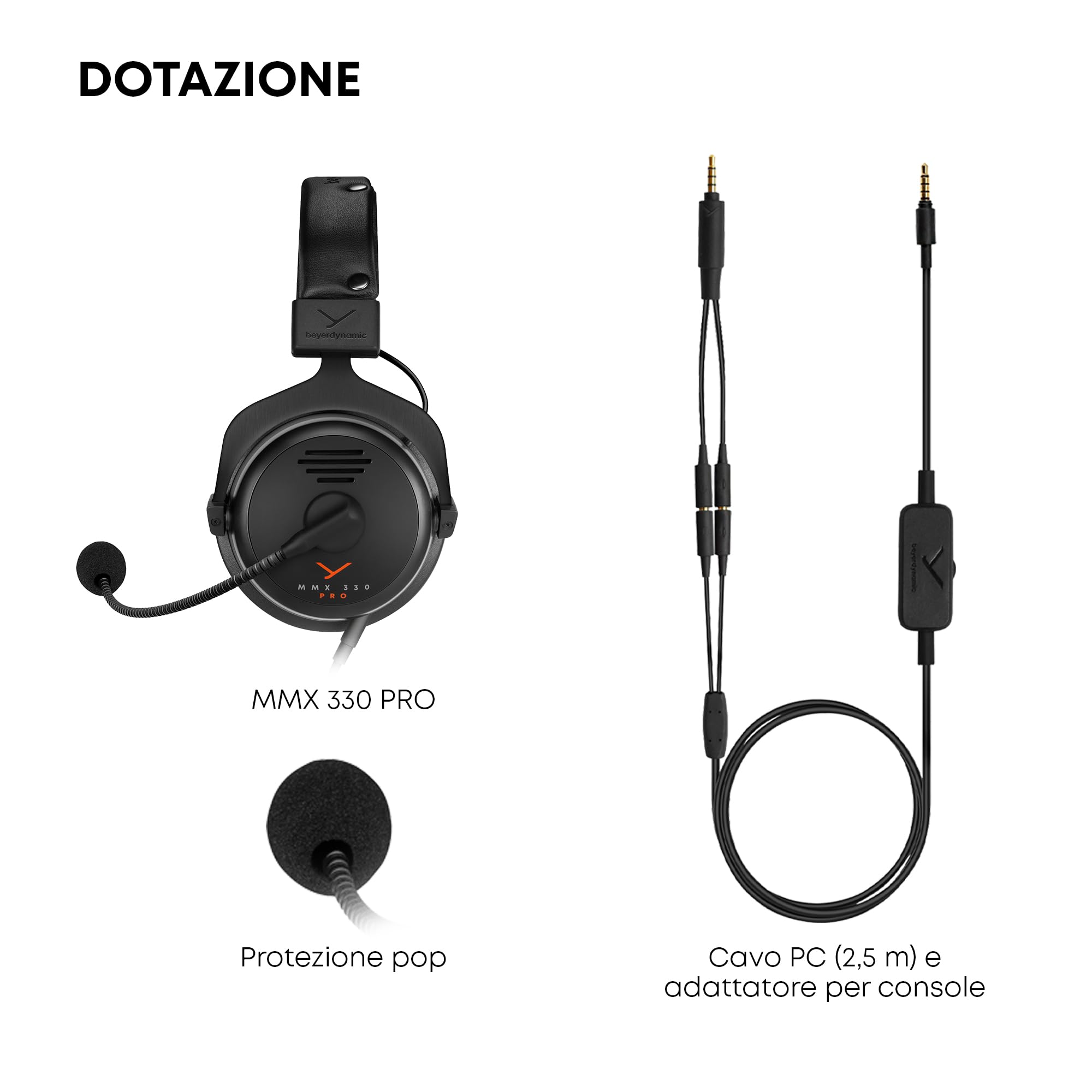 beyerdynamic MMX 330 PRO Cuffie da gaming aperte con driver STELLAR.45 e microfono a condensatore, cablate prodotte in Germania