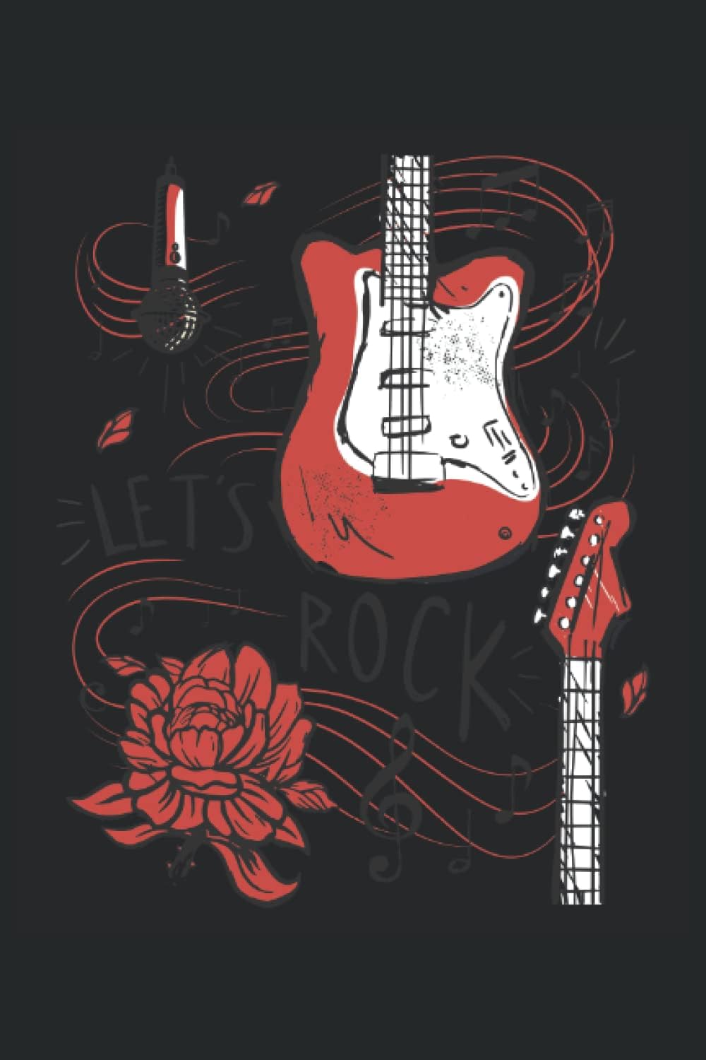 Let's Rock - cahier guitariste: Cahier DIN A5 (6x9) pour musiciens d'instruments à cordes et à cordes avec 120 pages lignées et jours de la semaine pour la fonction agenda