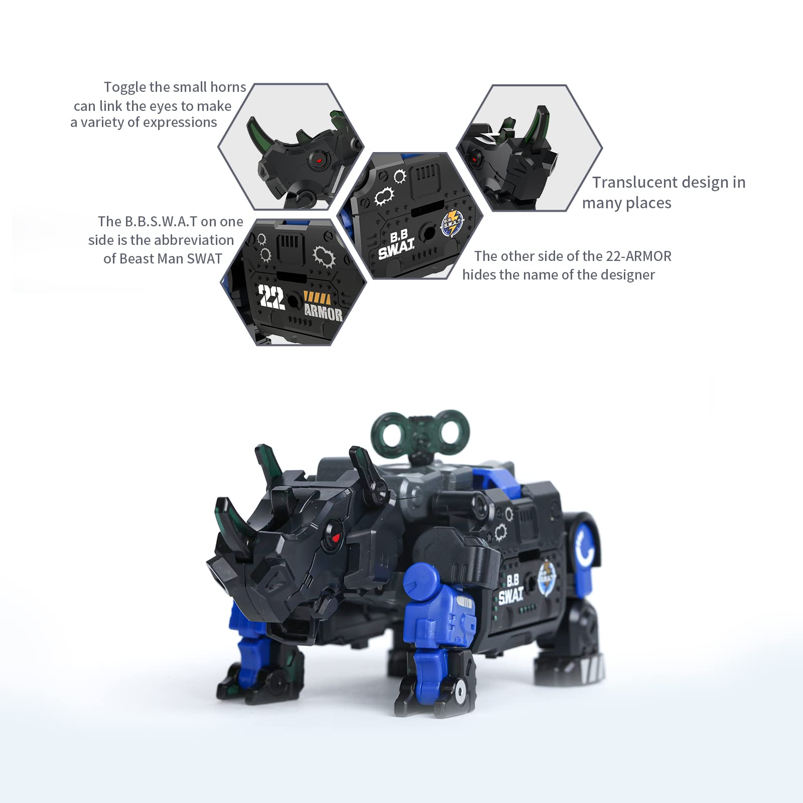 Amazon.co.jp: 52TOYS ビーストボックス ブルーアーマー 変形おもちゃ