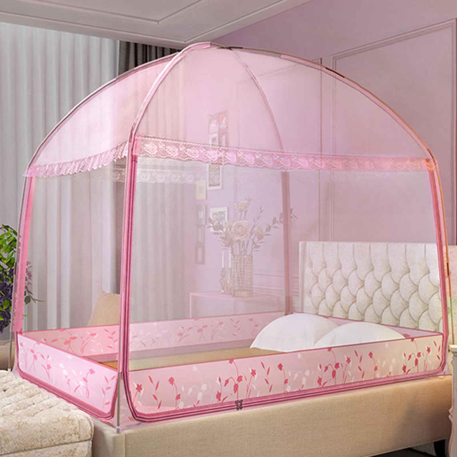 Mosquitera de viaje para cama doble e individual con dosel de hilo fino para dormitorio