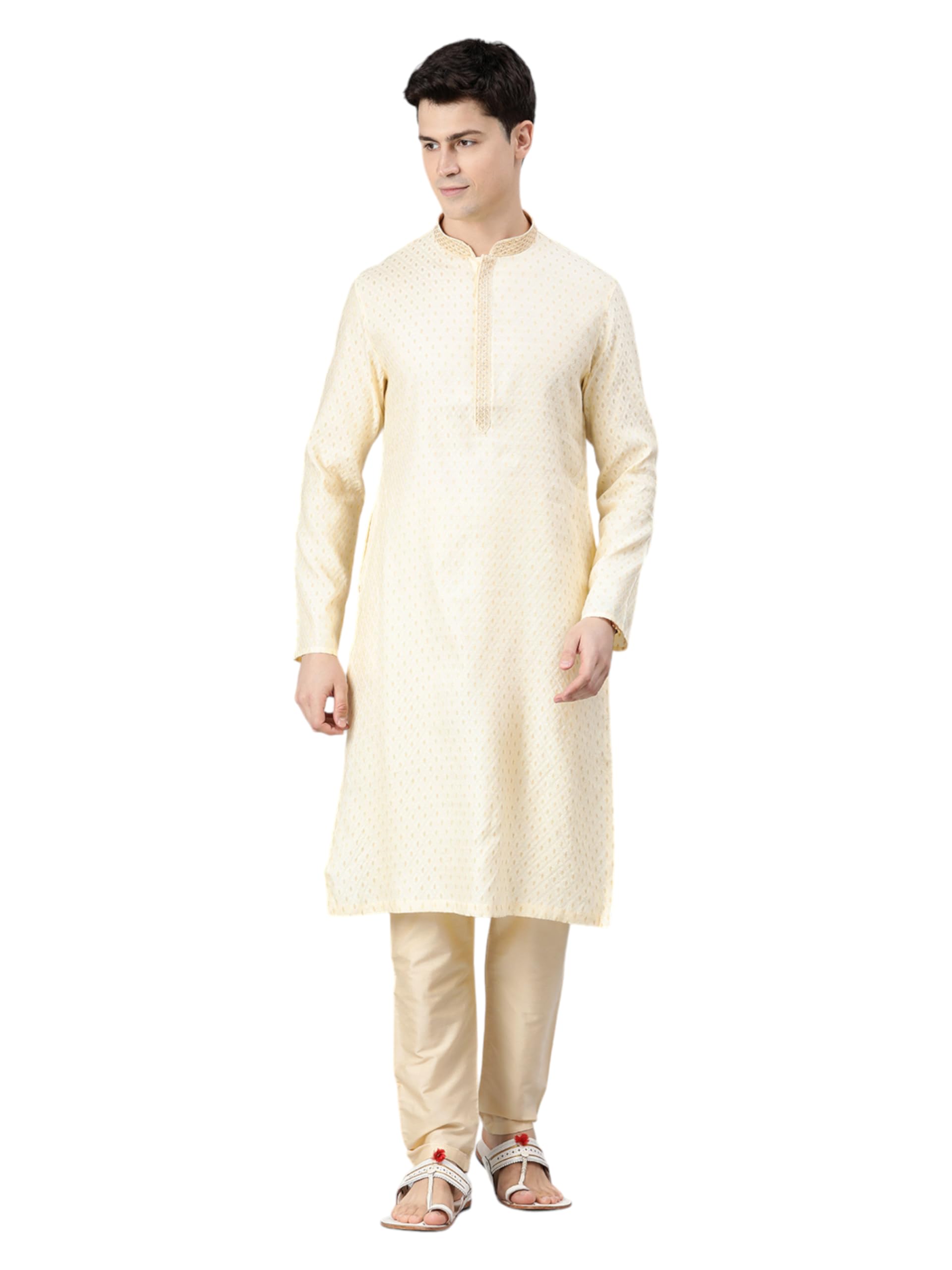 Self Design Kurta Pyjama Set for Men-image-33