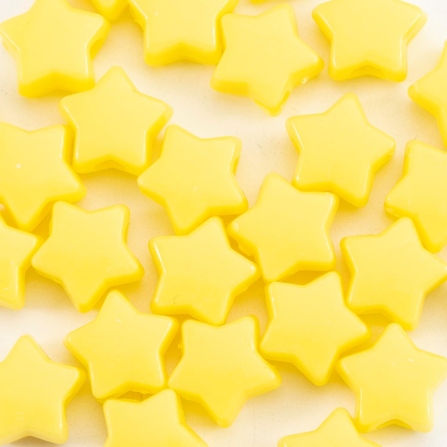 500PCS Acrylic Yellow 13mm Star Beads Pony Beads Large Hole for Jewelry Making Bracelets Necklaces Earrings Key Chains DIY Birthday Christmas Valentine's Day Present (Yellow) - Image 3