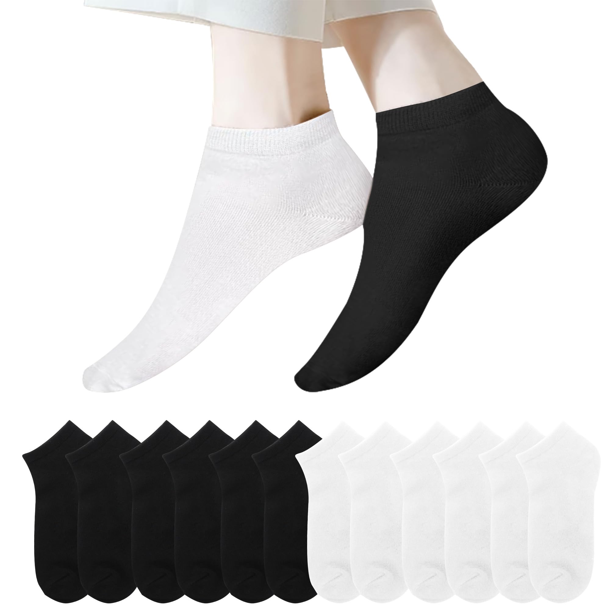 Lakpoau 12 Paia Calzini Corti Uomo & Donna,Corti Cotone Calzini Sportivi Corti Traspirante Sportive Calze Donna Running Calzini 35-38 39-42 43-46 47-50 Unisex ZD2301 - 2