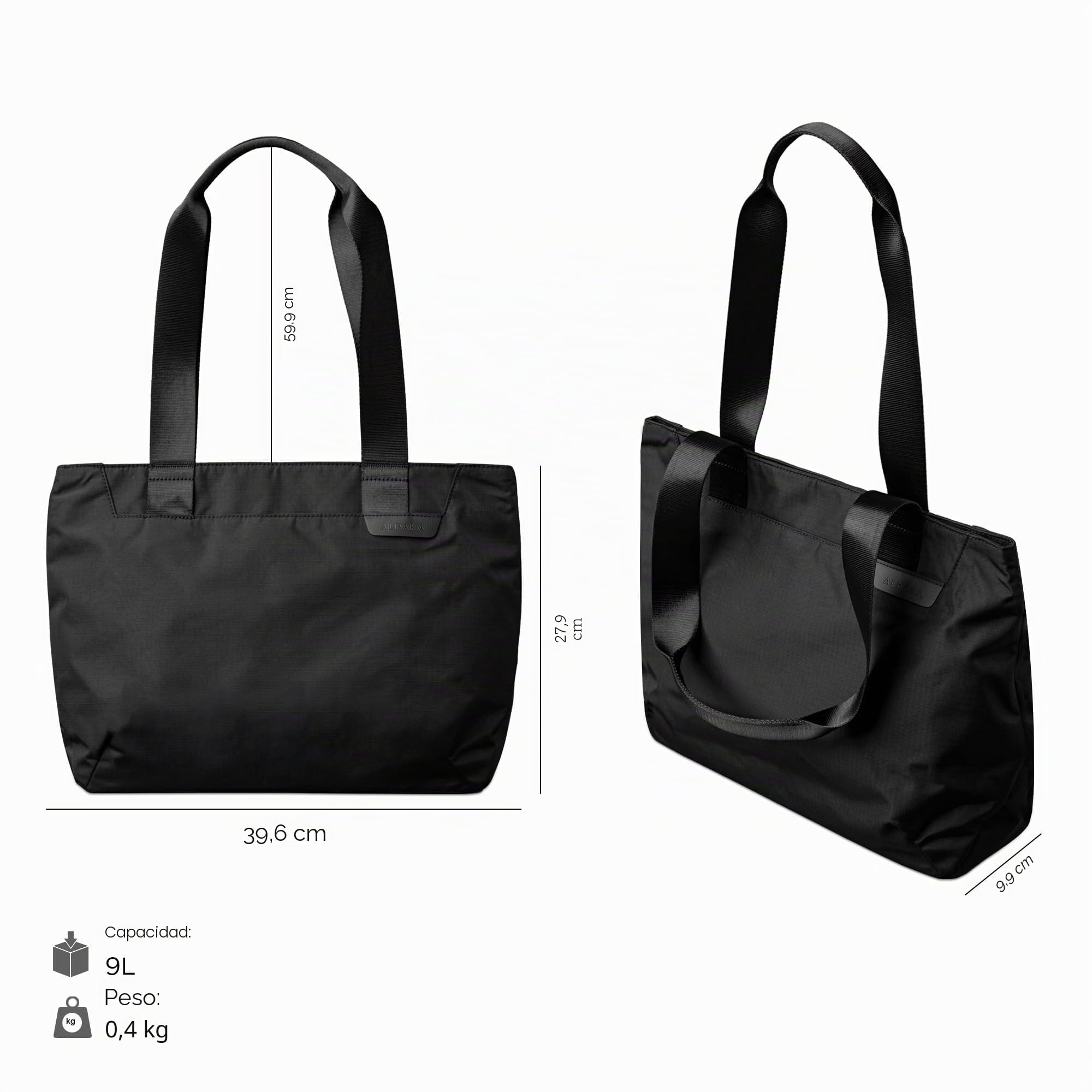 ALPAKA Elements Tote – Bolso Tote Unisex en S/M/L | Para iPad o portátil, resistente al agua, cierre magnético, múltiples bolsillos, para diario y viaje