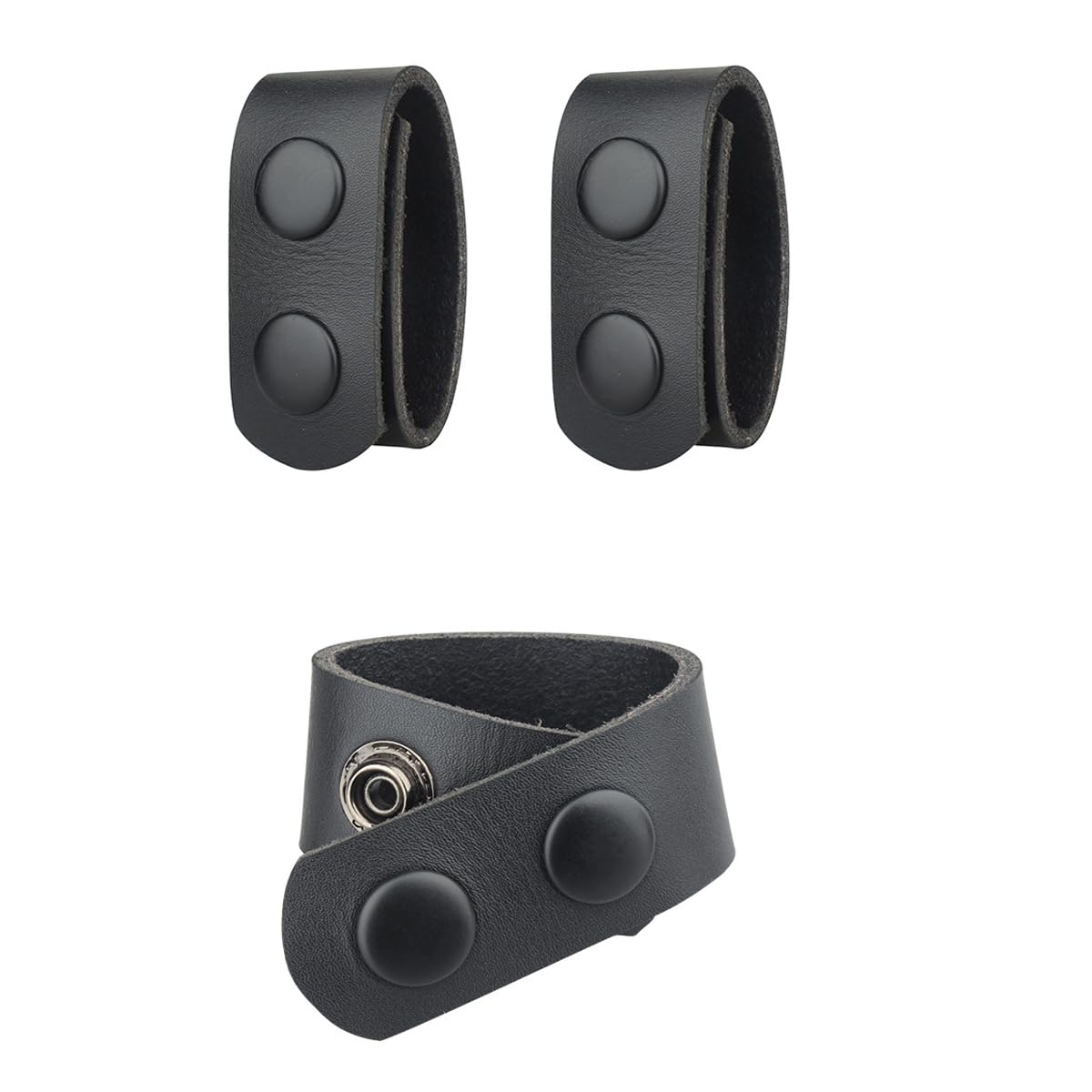 Confezione da 4 cinghie tattiche in pelle, colore marrone, accessorio militare per cintura con fibbia di rimozione Molle, Nero, 1