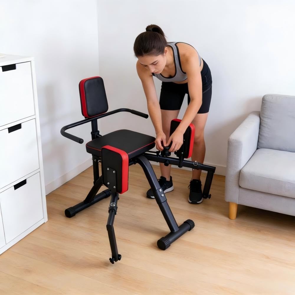 Macchina 2 In 1 Per Adduttori E Abduttori Dell'anca, , Attrezzo Per I Glutei E Allenamento Delle Cosce Con 12 Livelli Di Resistenza