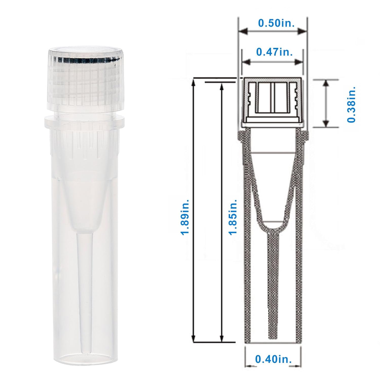 0.5ml Cryovials with O-Ring Caps, Cryotubes for Low Temperature Sample Storage, Clear Lab Vials, Pack of 500