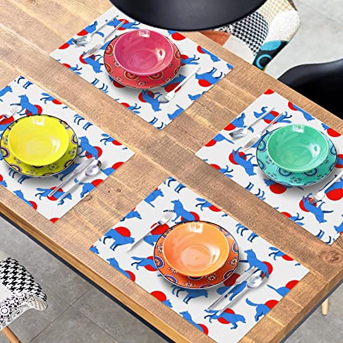 Set de table loup blanc table à manger antidérapant résistant chaleur - 8