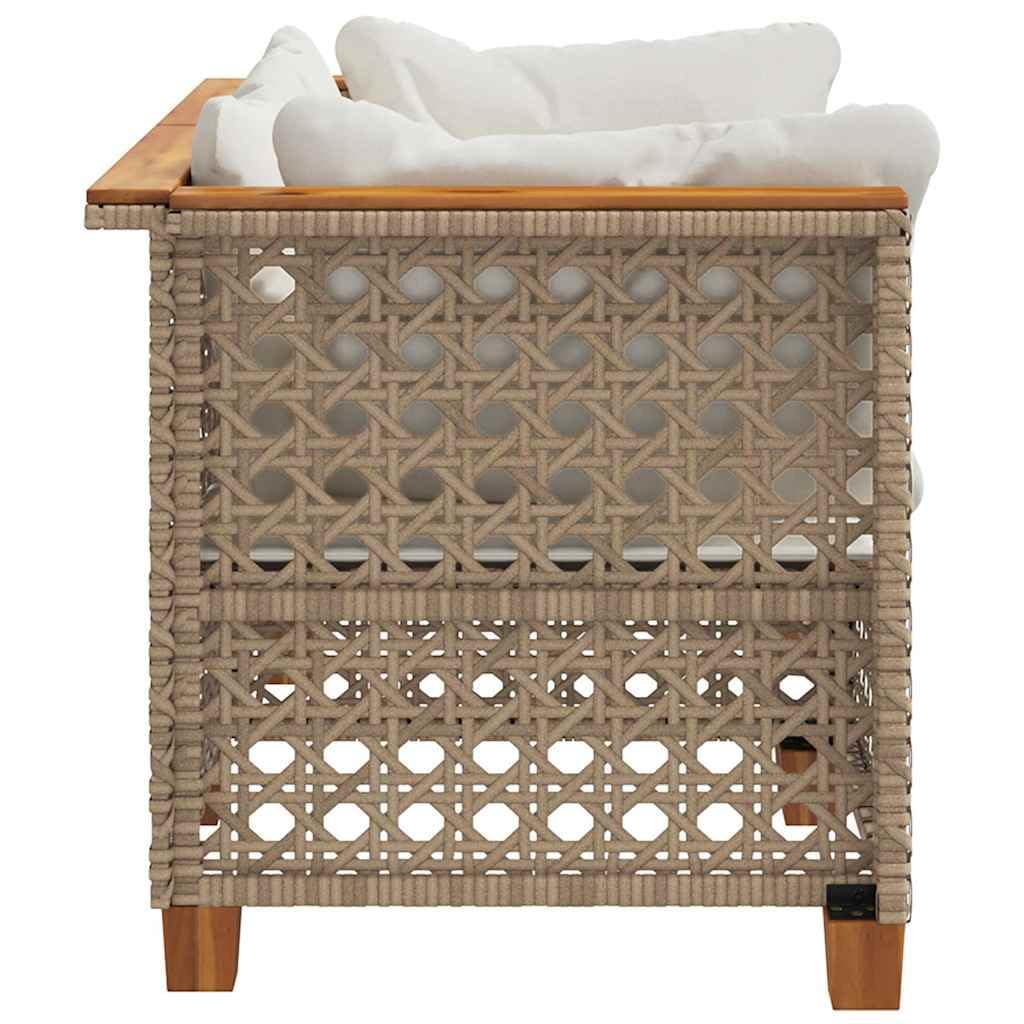 vidaXL Divani Angolari da Giardino con Cuscini 2 Beige Polyrattan, Divano da Giardino con Cuscini, Seduta da Giardino, Divano da Patio