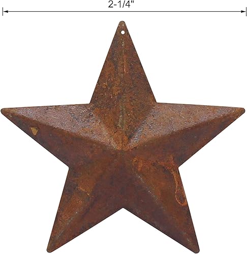 Miniatura 3 de CVHOMEDECO. Decoración rústica de campo primitiva. Acentos decorativos de metal pequeño oxidado para el hogar, 2-14 pulgadas, juego de 24