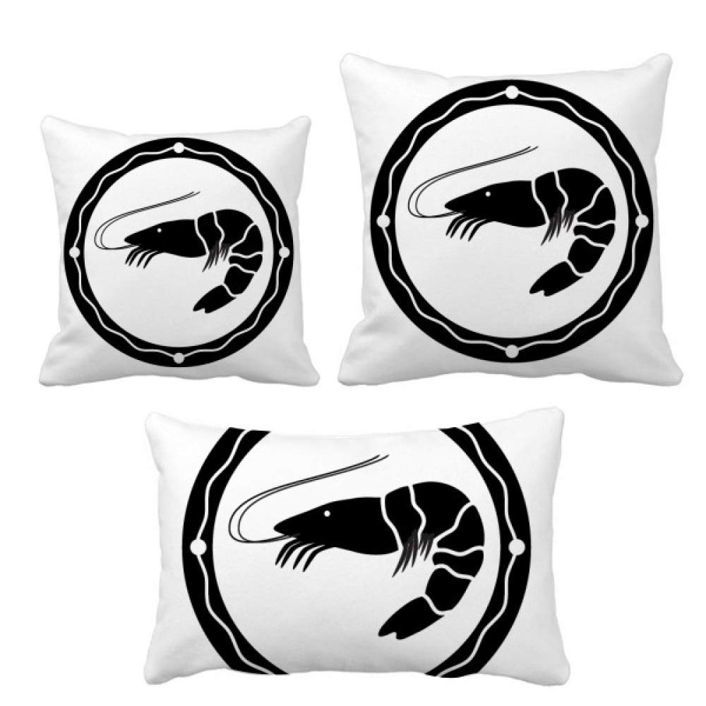 Coussin vie marine noire crevette ensemble avec garnissage pour deco sofa salon moderne