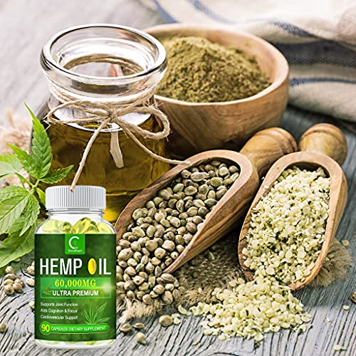 GPGP Greenpeople 100% Natural Hemp Oil Capsules - 180 Servings - 60,000 MG Extra Strength Hemp Oil Extract for Stress, Sleep & Mood Support, Rich in Omega 3, 6, 9 - Thumbnail 7