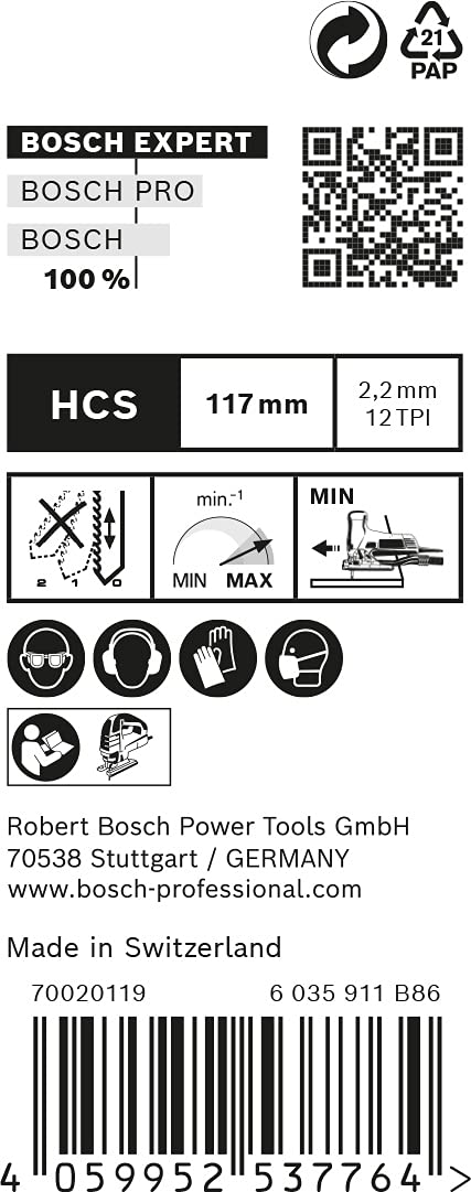Bosch 25x Lame de scie sauteuse EXPERT Wood 2-side clean T308B