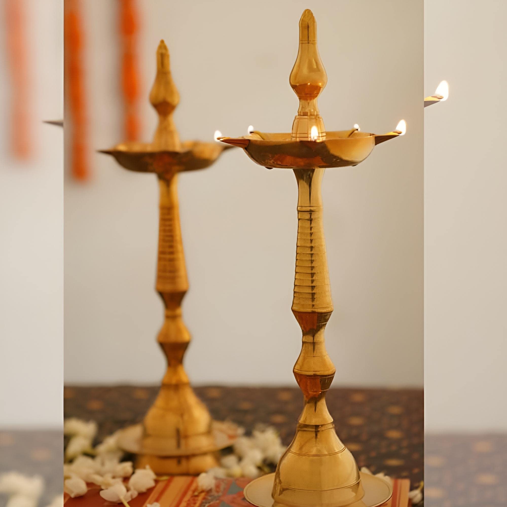 Brass Diya Lamp Set of 2 Statue / Home & Office Decor / Gifting Idol / Festival Figurine / Weight: 4.6 Kg, H: 23 inch (B0BWSH3DTD) Amazon Price History, Amazon Price Tracker
