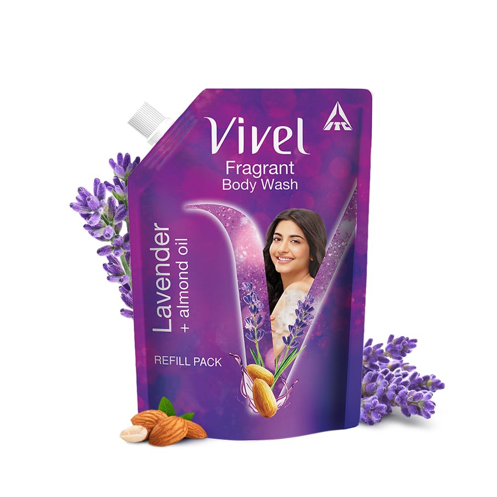 Vivel Body Wash, Lavender &amp; Almond Oil Shower Crème, Liquid Refil