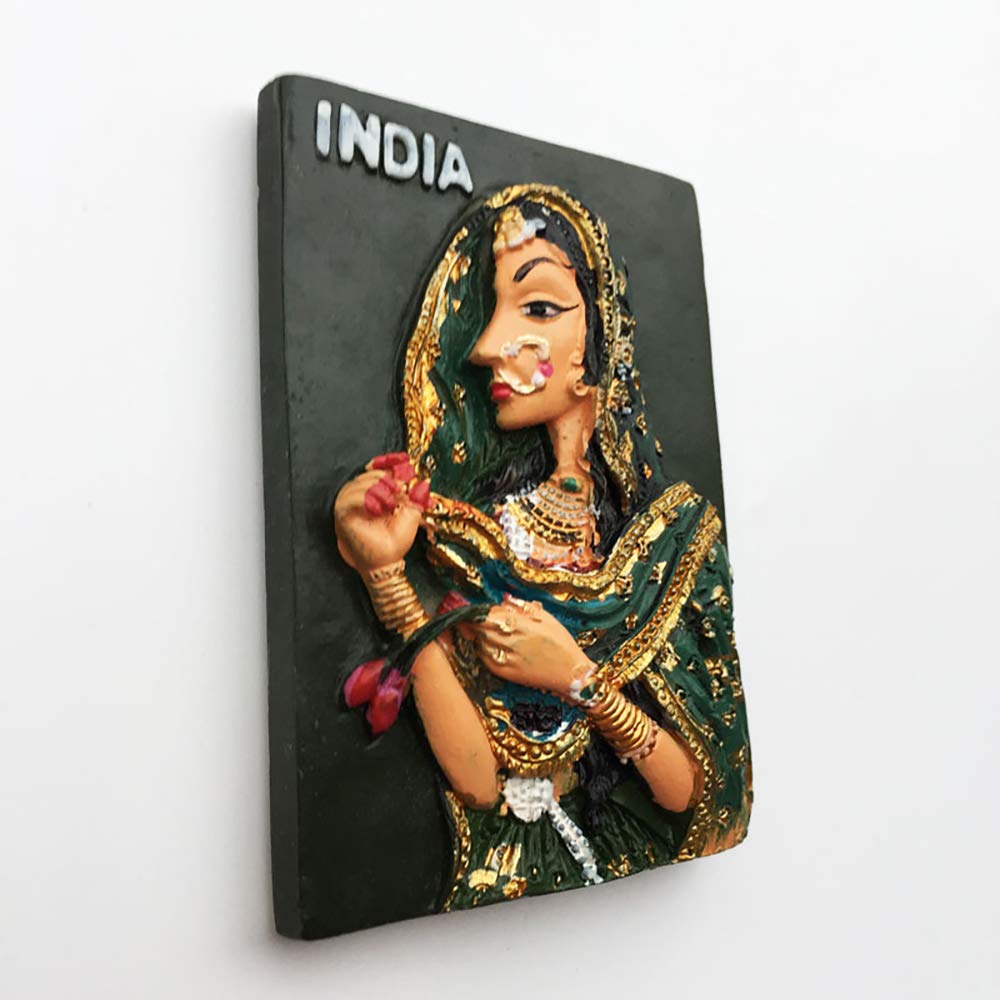 3D Sari India Refrigerator Fridge Magnet Tourist Souvenirs Handmade Resin Craft Magnetic Stickers Home Kitchen Decoration Travel Gift - Image 3
