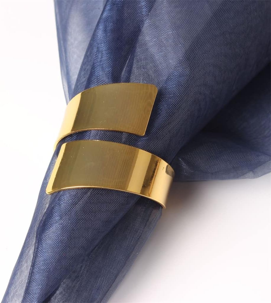 12pcs Gold Plated Silver Napkin Buckles Blade Rings Figure 6 Glossy