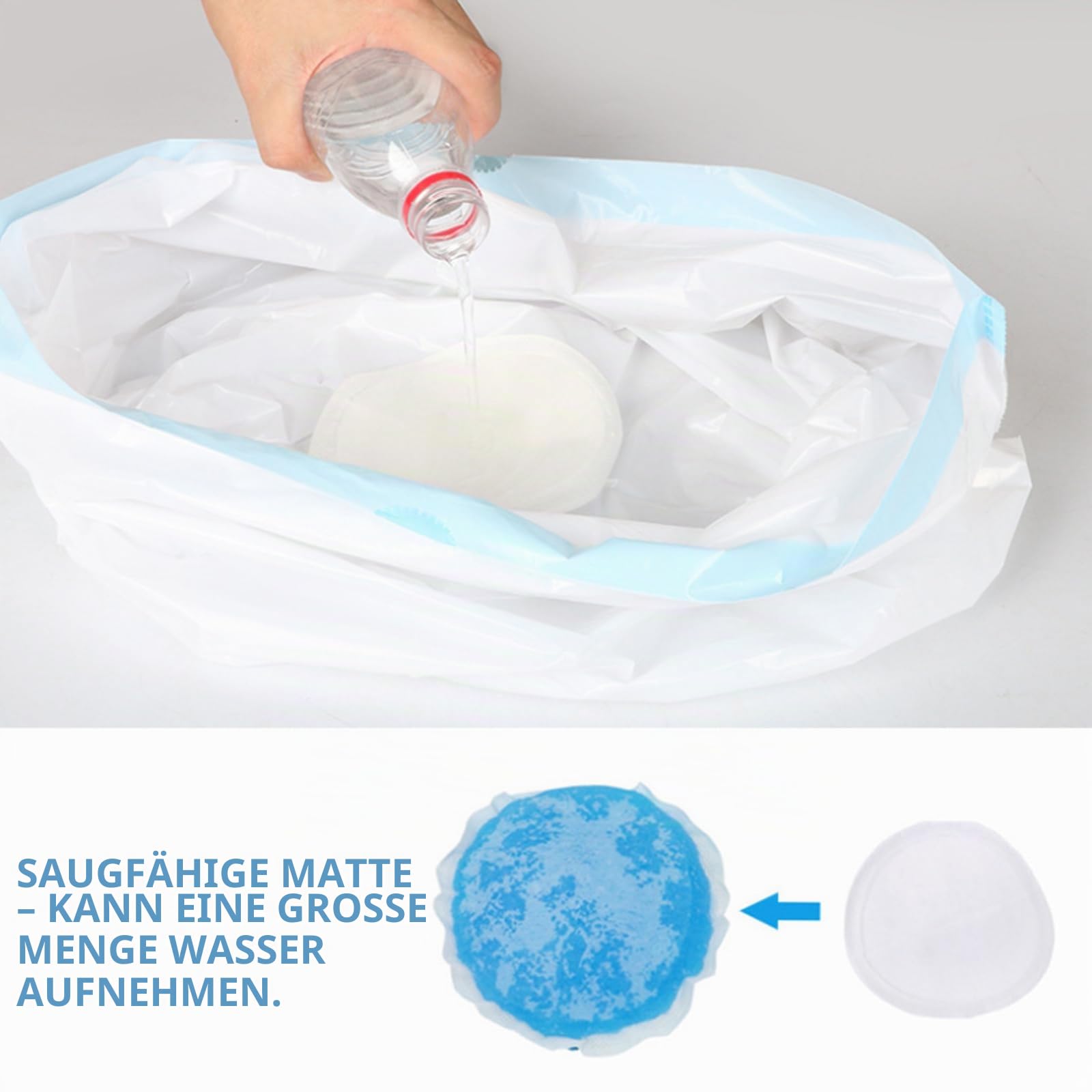 40er Set Toilettenbeutel mit saugfähigen Pads, Bettpfanneneinlagen WC-Beutel-Einweg mit Einweg-Kommode Toiletteneinlagen, Ideal für Toiletteneinlagen für Toilettenstuhl