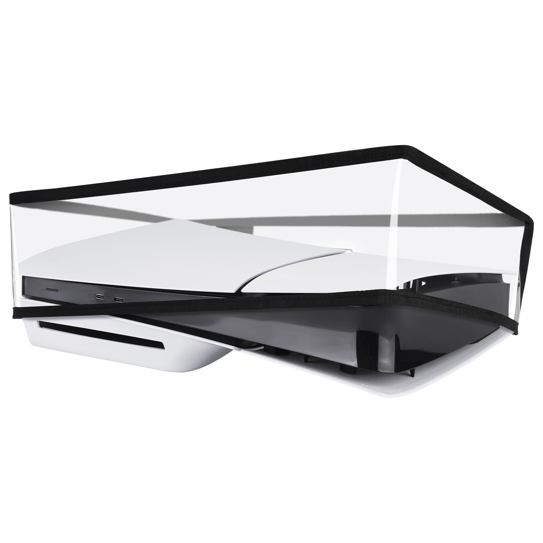 PlayVital Housse Anti-Poussière pour ps5 Slim Standard Console,Accessoire Protection pour ps5 Slim Cache-Poussière Dust Cover,Disc Edition-Horizontal,Transparent