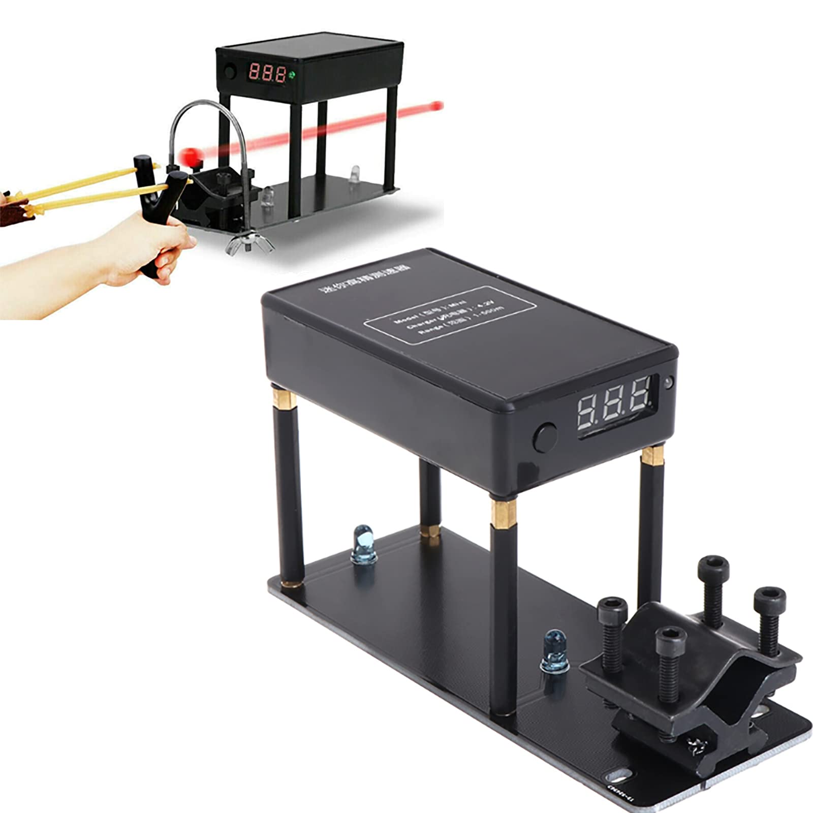 Shooting Speed Tester, 3.7V Chargeable High Precision Ballistic Chronograph Tester, Four Sides Air Design, Used To Measure The Flight Speed Of Table Tennis, Badminton, Etc.