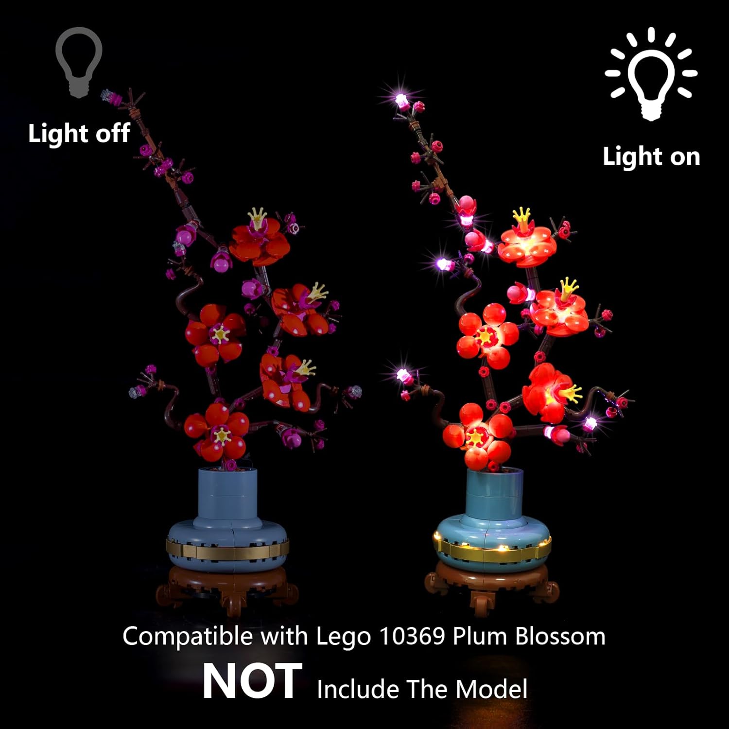 LED Light Kit for Lego Plum Blossom 10369 – Compatible with Lego Botanical Collection Plum Blossom Set, Lighting Set for Flower Model (NOT Included The Building Set)