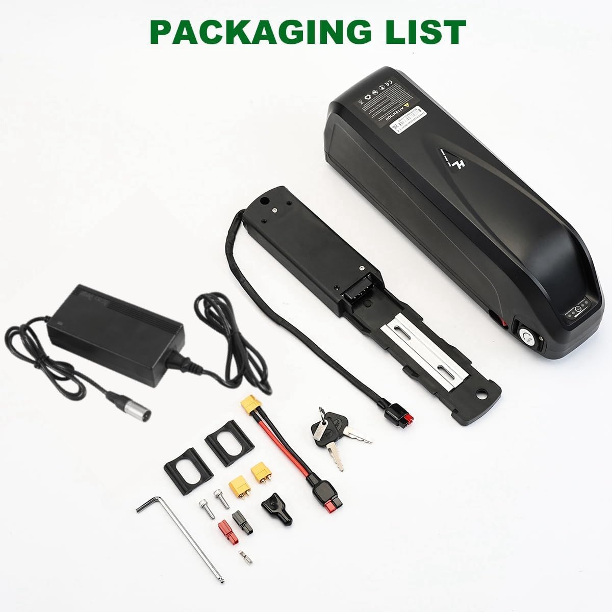 Batteria Ebike, 36V 48V 25Ah 25Ah 13Ah Batteria Litio Hailong Bici Elettrica con Caricabatterie/Piastra Base 4Pin o 5Pin / Cella Grado A (36V 25Ah 5-Pin,+USB)