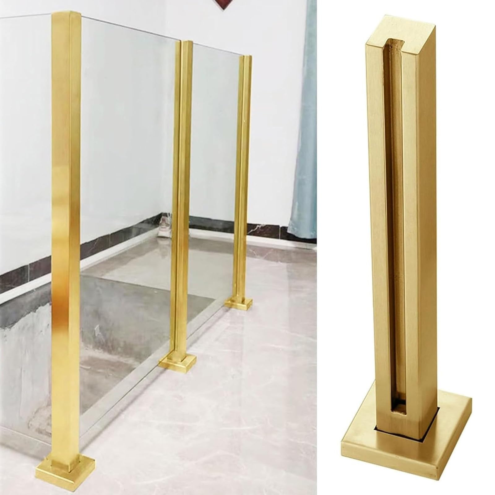 inless stalowy system tralek pokładowych Adjuble zacisk panelowy do wewnątrz/na zewnątrz kwadratowy słupek balustradowy łatwy montaż (80 cm wysokości końcowy słupek dostępny 3 szt.)