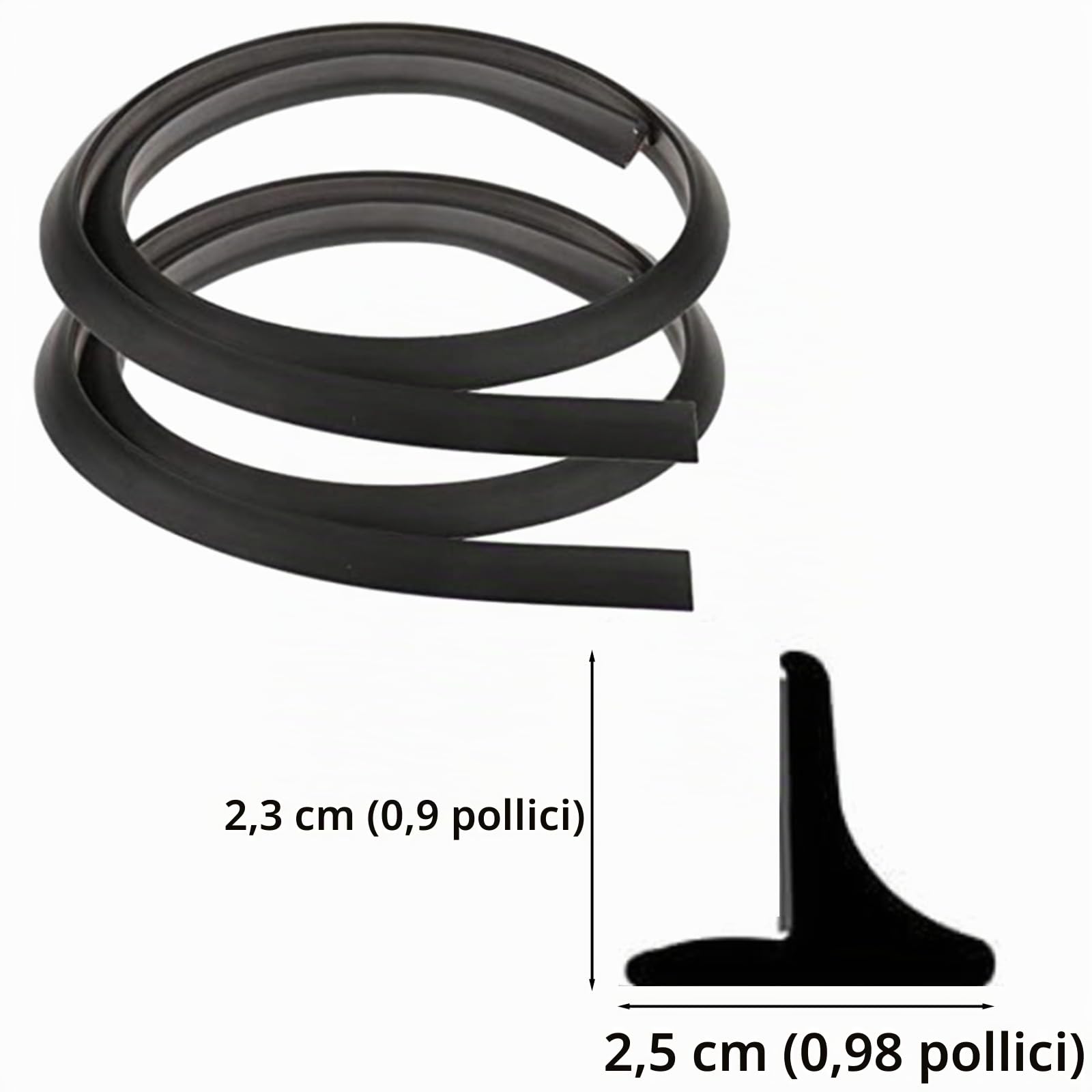 Riloer Parafanghi laterali universali per auto, 2.2 cm x 2 cm triangolare in gomma per protezione dell'arco del sopracciglio, nero