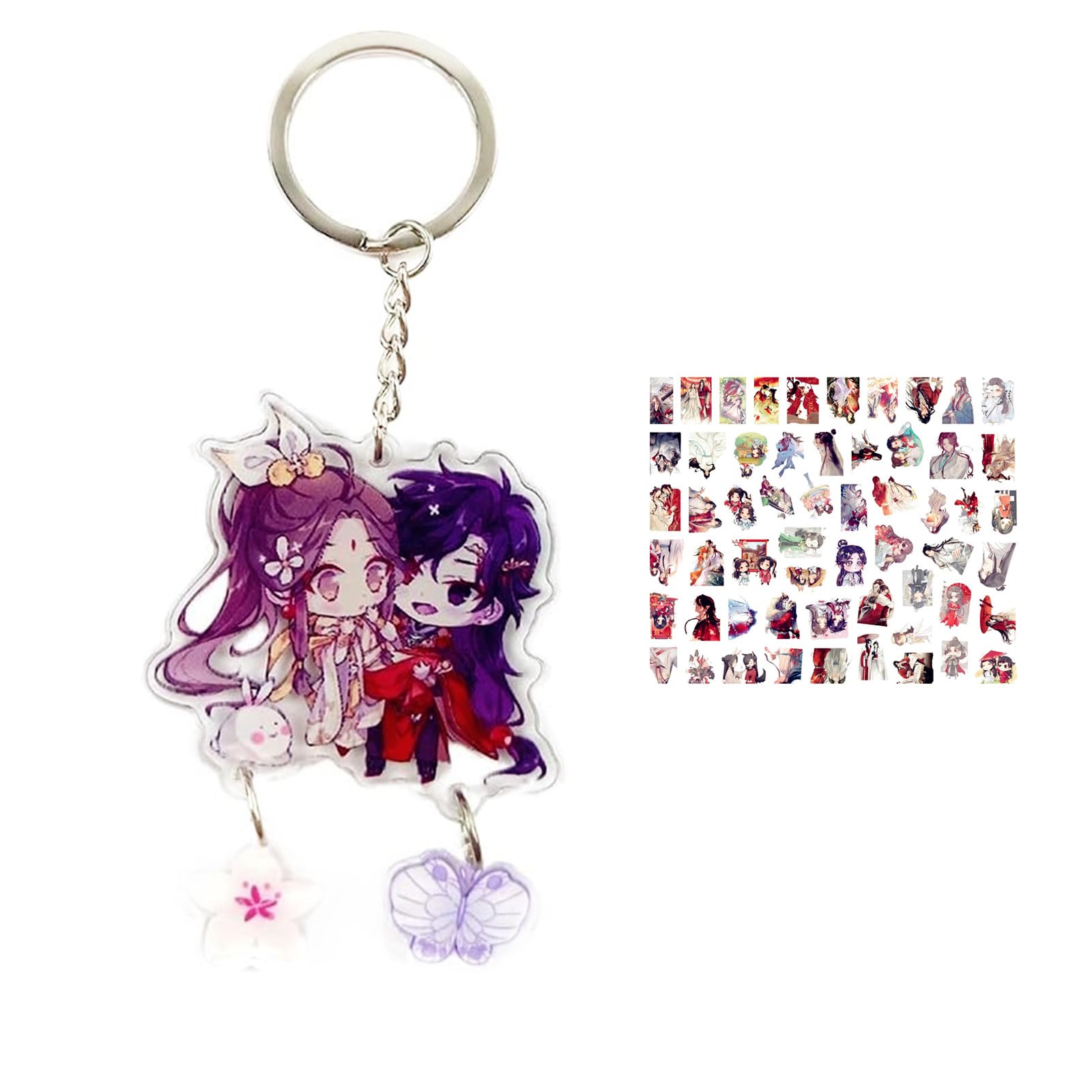 Generic XHBTS Tian Guan Ci Fu Acrylic Keychain and Stickers Cute Anime Heaven Officials Blessing Key Chain Women Pendant Key Holder Charm Decoration