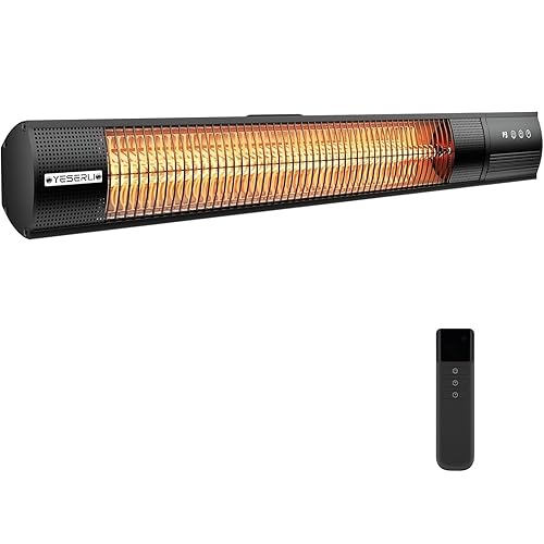 1500W Wall-Mounted Carbon Infrared Patio Heater with Remote
