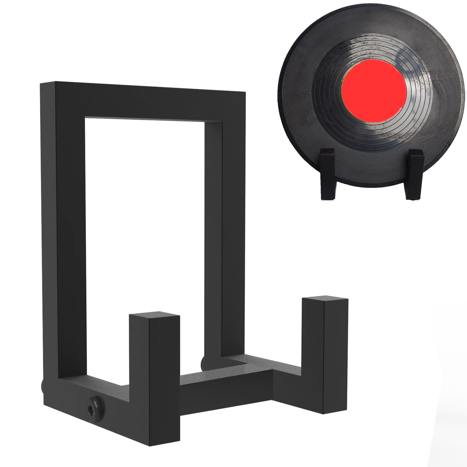 masteymoh Vinyl Record Holder, Vinyl Record Storage Stand Display, Metal Album Frames for Vinyl Records Black Lp, Picture, Plate, Photo Easel (1 in Black (Pro))