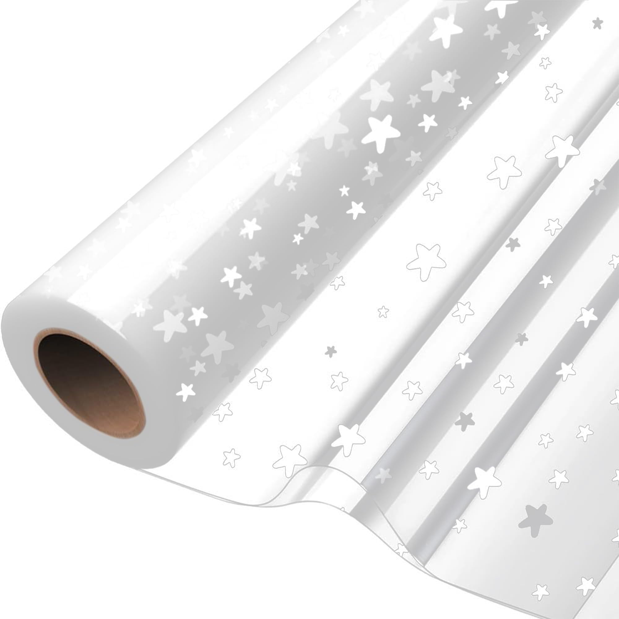 TRNZ Star Cellophane Wrap Roll (40cm x 30m) Mil Thick Cellophane For Gift Basket Treats Goodie Wrapping Craft Flower Bouquet Plastic