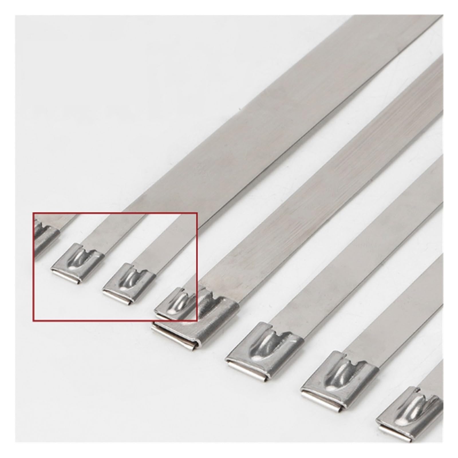 Metalowe opaski zaciskowe Opaski zaciskowe ze stali nierdzewnej S304, samozaciskowe, 4,6 mm, 50 szt., długość 150-1000 mm(4.6x1000mm)